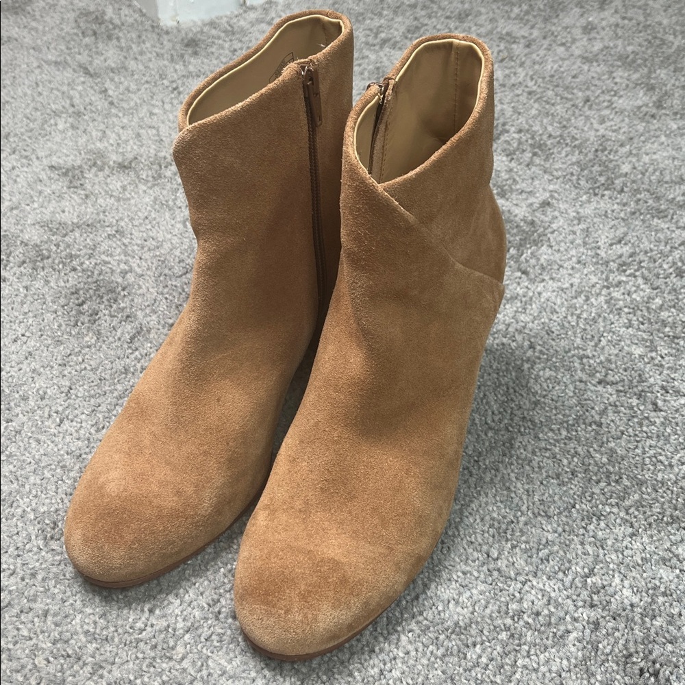 Soludos Venetian Ankle Boots Tan Suede Leather Size 9
